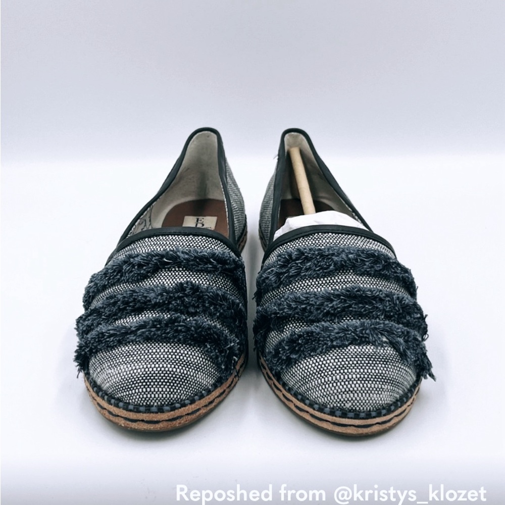 Ellen DeGeneres ED By Ellen Nolana Lagoon Fabric Espadrille Flats Navy Denim NIB